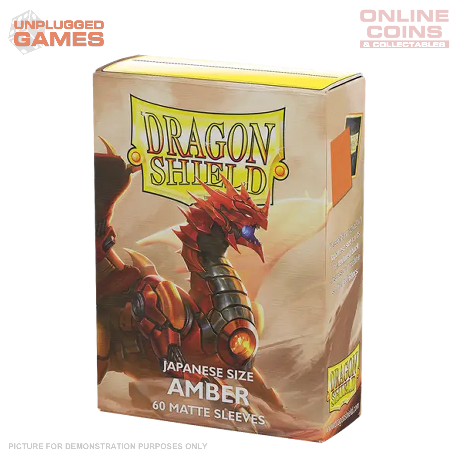 Dragon Shield 60 Japanese Size Card Sleeves - Matte Amber